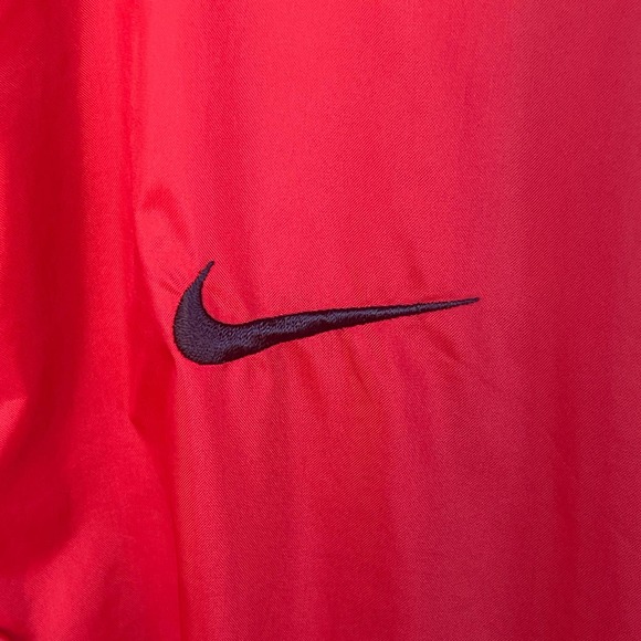 Vintage Nike Windbreaker Jacket Adult Large Red Snap Front Pockets Swoosh 90s - Picture 3 of 14